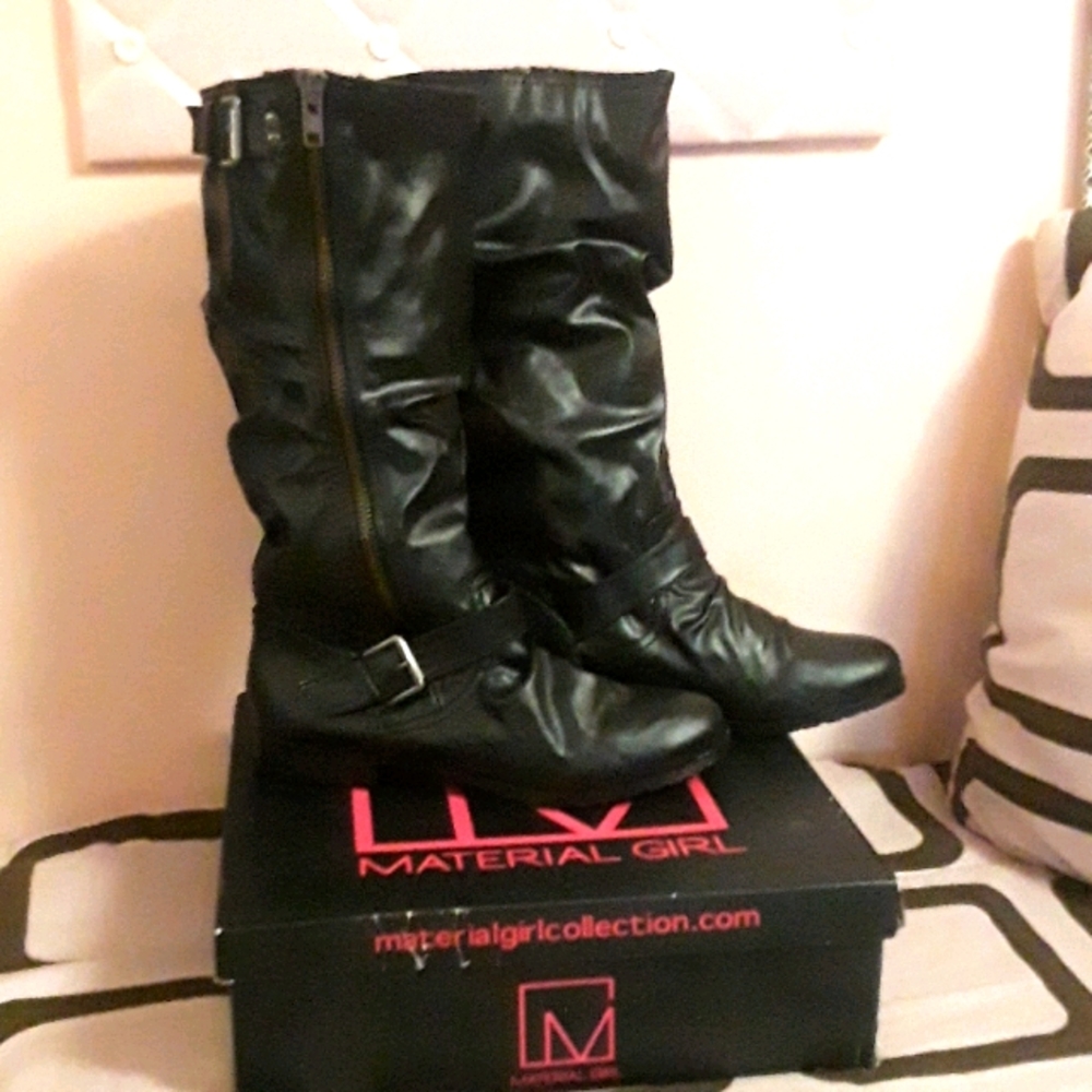 NWTB Material Girl Tall Black Boots Size 10